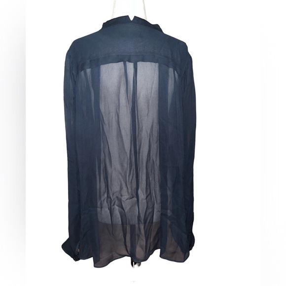 Rag & Bone Sheer Navy Blue Top - Picture 3 of 6